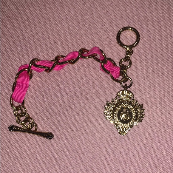 Juicy Couture Gold & Hot Pink Bracelet Perfume Charm - Picture 1 of 6